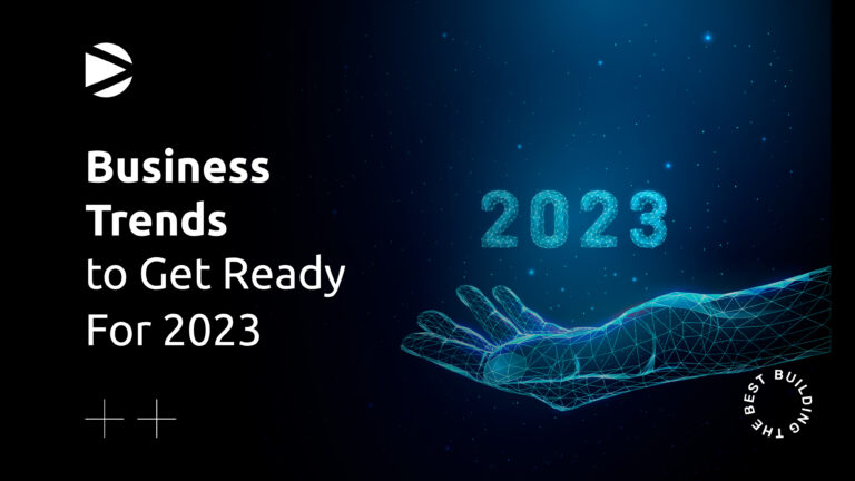 a hologram of a hand and above the numbers 2023 floating