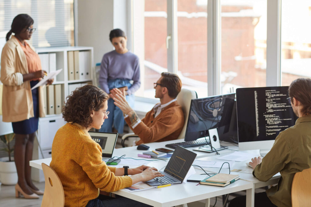 IT Team working together at the office